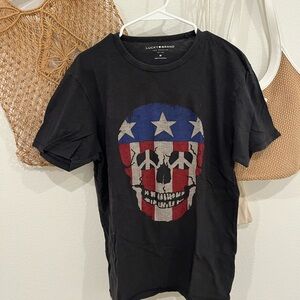 Lucky Brand Men's Patriotic Skull Tee - Black